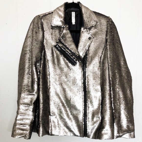 Mural Jackets & Blazers - Mural sequin bomber moto jacket size medium